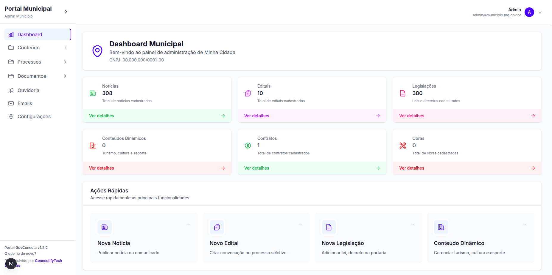 Dashboard GovConecta